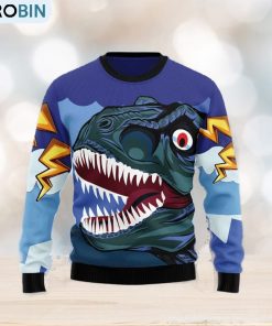 Dinosaur Face Ugly Christmas Sweater Gift Men Women