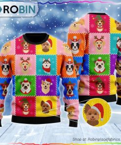 Dog Face Santa Christmas Ugly Sweater