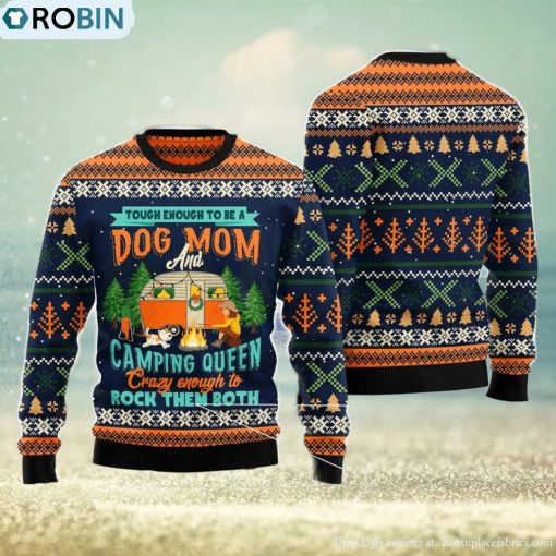 Dog Mom Camping Christmas Gift Ugly Christmas Sweater Xmas Holiday