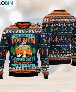 Dog Mom Camping Christmas Gift Ugly Christmas Sweater Xmas Holiday