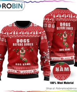 Dogs Before Dudes Ugly Christmas Sweater