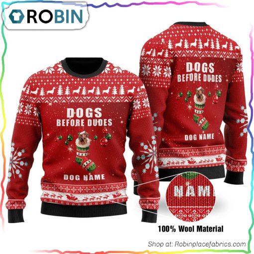 Dogs Before Dudes Ugly Christmas Sweater