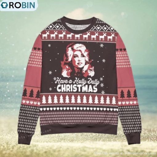 Dolly Parton Holly Dolly Christmas Pine Tree Ugly Sweater