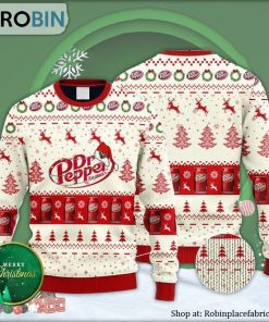 Dr Pepper Reindeer Snowy Night Ugly Christmas Sweater