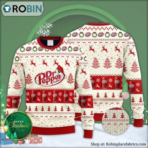 Dr Pepper Reindeer Snowy Night Ugly Christmas Sweater