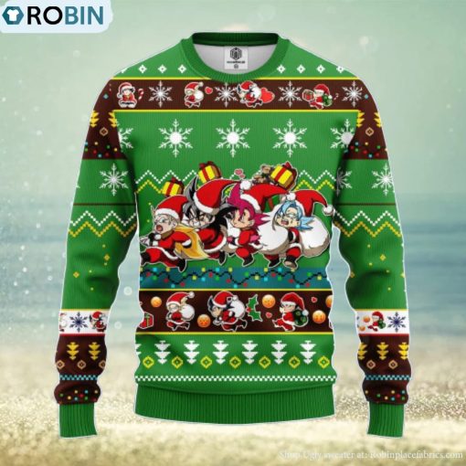 Dragon Ball Kid Brown Green 1 Amazing Gift Ugly Christmas 3D Sweater