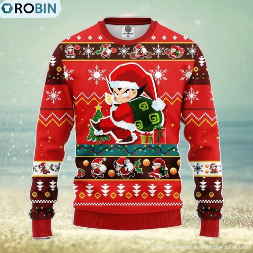 Dragon Ball Red Anime Ugly Christmas Sweater Red 1 Amazing Gift Men And Women Christmas Gift