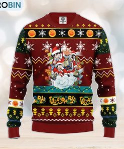 Dragon Ball Ugly Christmas Sweater Red Brown 1 Amazing Gift Men And Women Christmas Gift