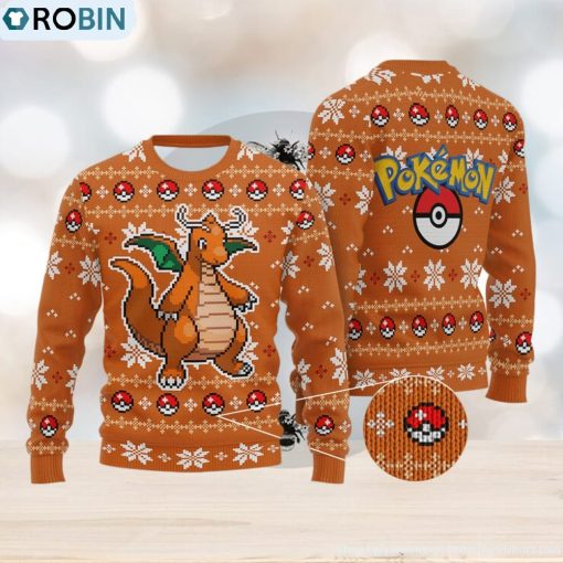 Dragonite Dragonite Anime Xmas Pocket Monster Gift Ugly Christmas Sweater For Men And Women