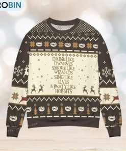 Drink Like Dwarves Smoke Like Wizards Ugly Sweater