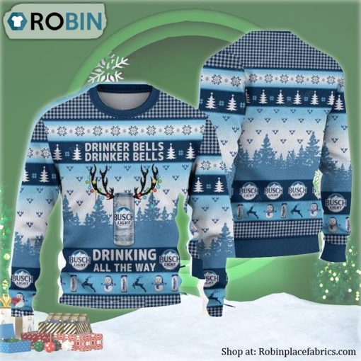 Drinker Bells Busch Light Ugly Christmas Sweater