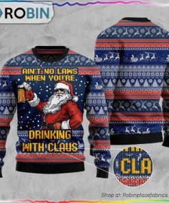 Drinking With Claus Ugly Christmas Sweater