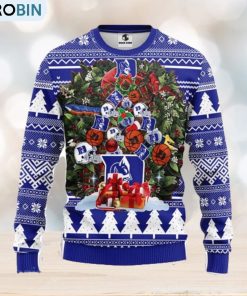 Duke Blue Devils Tree Ugly Christmas Fleece Sweater