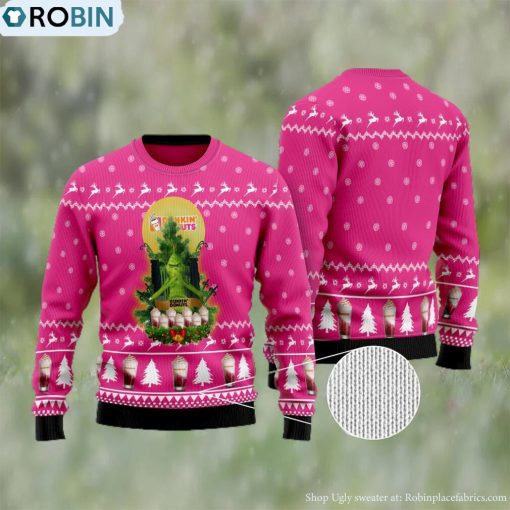 Dunkin Donuts Grinch Snow Ugly Christmas Sweater