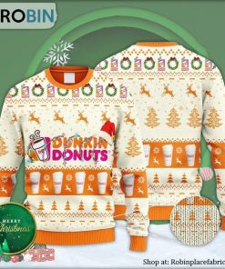 Dunkin’ Donuts Reindeer Snowy Night Ugly Christmas Sweater