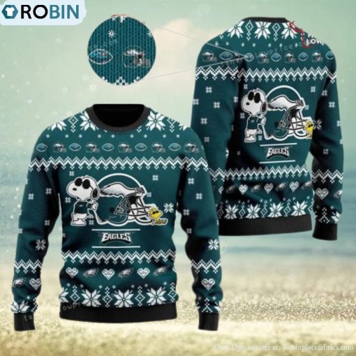 Eagles Football Cute The Snoopy Show Football Helmet Ugly Sweater