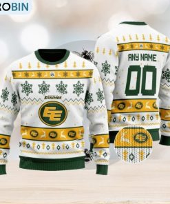 Edmonton Eskimos Personalized White Ugly Christmas Sweater