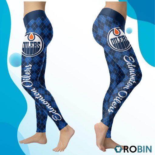 Edmonton Oilers Caro Seamless Pattern Womens Sports, Running Leggings