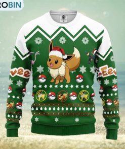Eevee Pokemon Ugly Christmas Sweater For Men Women Eevee Pokemon Ugly Christmas Sweater For Men Women
