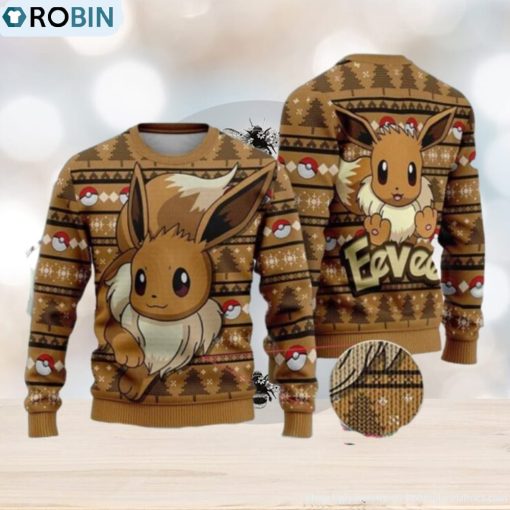 Eevee Ugly Christmas Sweater Sweatshirt Anime Xmas Pocket Monster