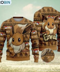 Eevee Ugly Christmas Sweater Sweatshirt Anime Xmas Pocket Monster