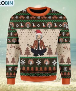Einstein Doing Yoga Ugly Christmas Sweater, Xmas Gift Men And Women