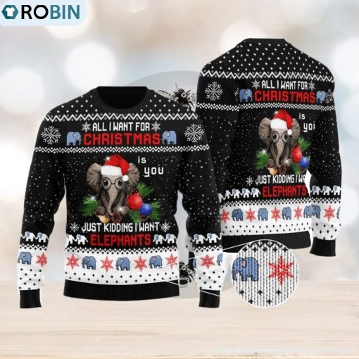 Elephant Ugly Christmas Sweater, Xmas Gift Men And Women