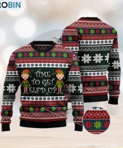 Elf Time Christmas Gift Ugly Christmas Sweater Xmas Holiday Elf Time Christmas Gift Ugly Christmas Sweater Xmas Holiday