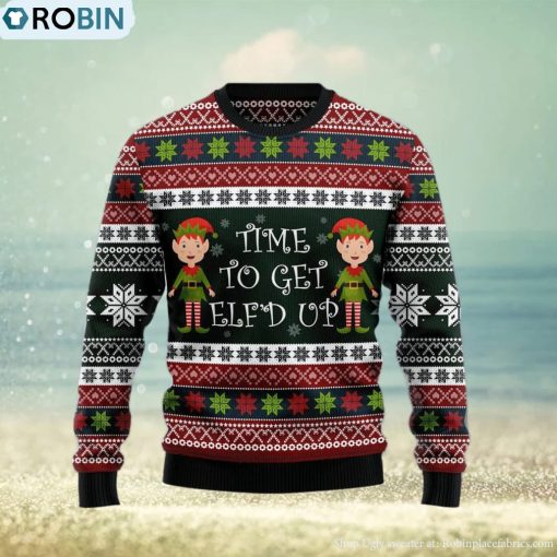 Elf Time Ugly Christmas Sweater Gift Men Women