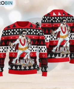 Elvis Fatley Meme Red Ugly Christmas Sweater 3D Gift Idea Christmas Elvis Fatley Meme Red Ugly Christmas Sweater 3D Gift Idea Christmas