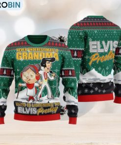 Elvis Presley With Grandma Ugly Christmas Sweater 3D Gift Idea Christmas