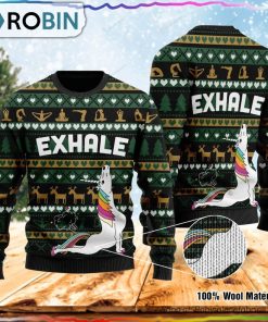 Exhale Yoga Ugly Christmas Sweater