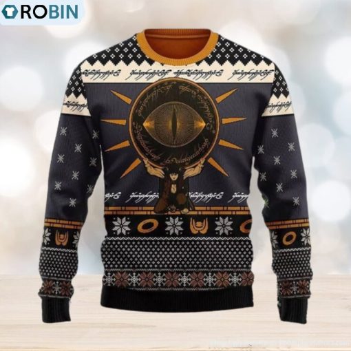 Eye Of Sauron Black Knitted Sweater Ugly Christmas Shirt