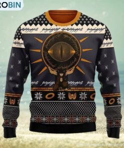 Eye Of Sauron Black Knitted Sweater Ugly Christmas Shirt