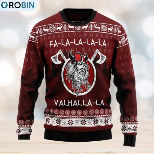 Fa la la la Valhalla la Viking Ugly Christmas Sweater Thankgiving Gift Men Women