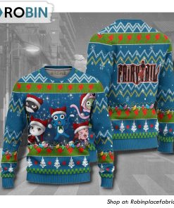 Fairy Tail Happy And Friend Anime 3D Printed Ugly Christmas Sweater