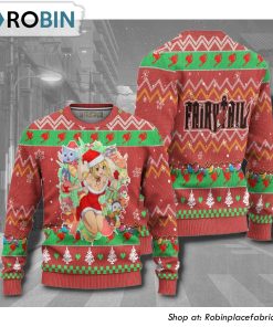 Fairy Tail Pink Anime 3D Printed Ugly Christmas Sweater
