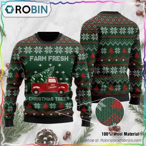Farm Fresh Grinch Nurse Ugly Christmas Sweater