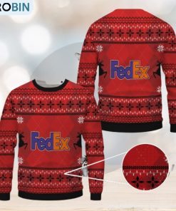 Fedex Red Pattern Merry Christmas Ugly Sweater