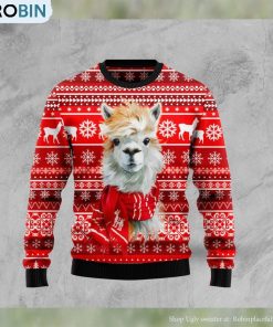 Festive Llama Xmas Christmas Ugly Christmas Sweater