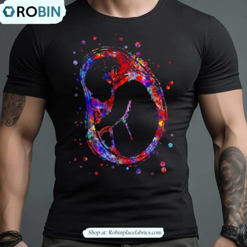 Fetus Foetus Baby’s Development Watercolor Shirt