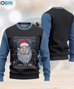 Find The Cat Ugly Christmas Sweater Knitted Gift For Men And Women