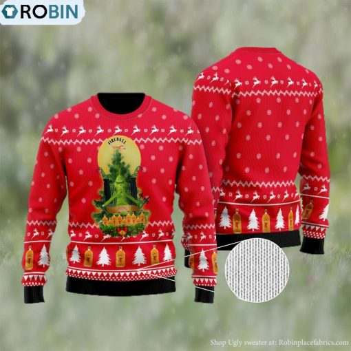 Fireball Grinch Snow Ugly Christmas Sweater