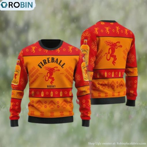 Fireball Red Hot Whiskey Christmas Ugly Sweater