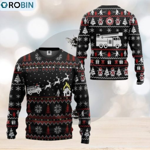 Firefighter FIRE DEPT SweaApparel Ugly Christmas Sweater Gift For Men Women