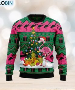 Flamingo Christmas Tree Ugly Christmas Sweater Gift For Men And Women