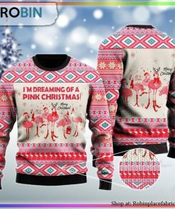 Flamingo Dreaming Of A Pink Ugly Christmas Sweater