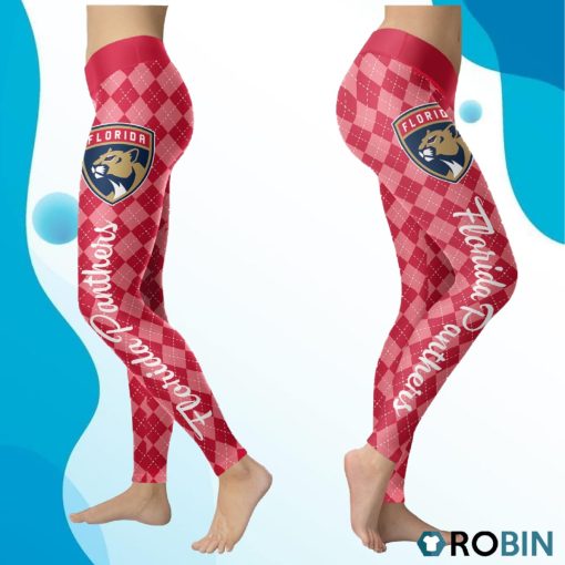 Florida Panthers Caro Seamless Pattern Womens Sports, Running Leggings