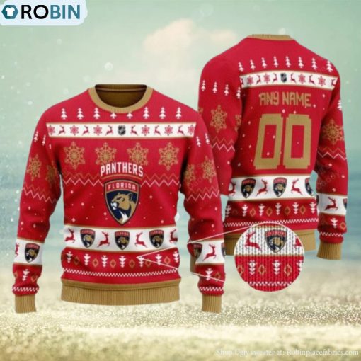 Florida Panthers Personalized Red Ugly Christmas Sweater