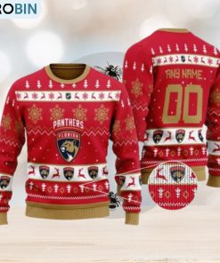 Florida Panthers Personalized Red Ugly Christmas Sweater Florida Panthers Personalized Red Ugly Christmas Sweater